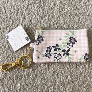 LC Conrad coin purse pouch with key ring NWT Pink